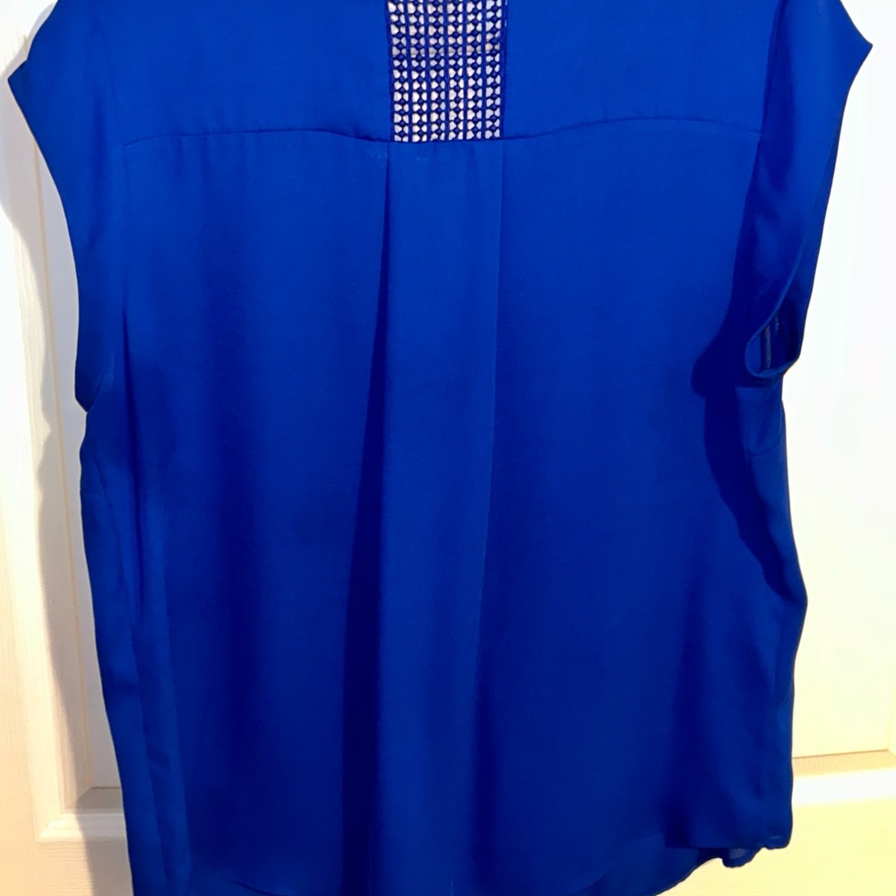 Daniel Rainn Estefany Lace Detail Split Neck Blouse XL Cobalt - Picture 4 of 5